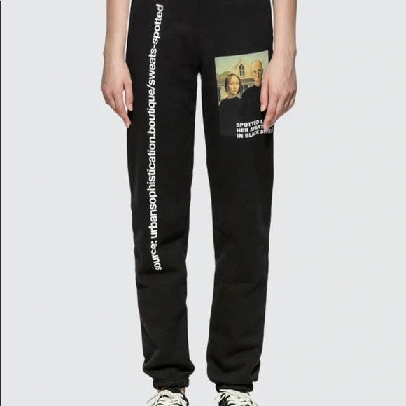 Urban Sophistication Spotted Sweatpants Sz M - Picture 2 of 7